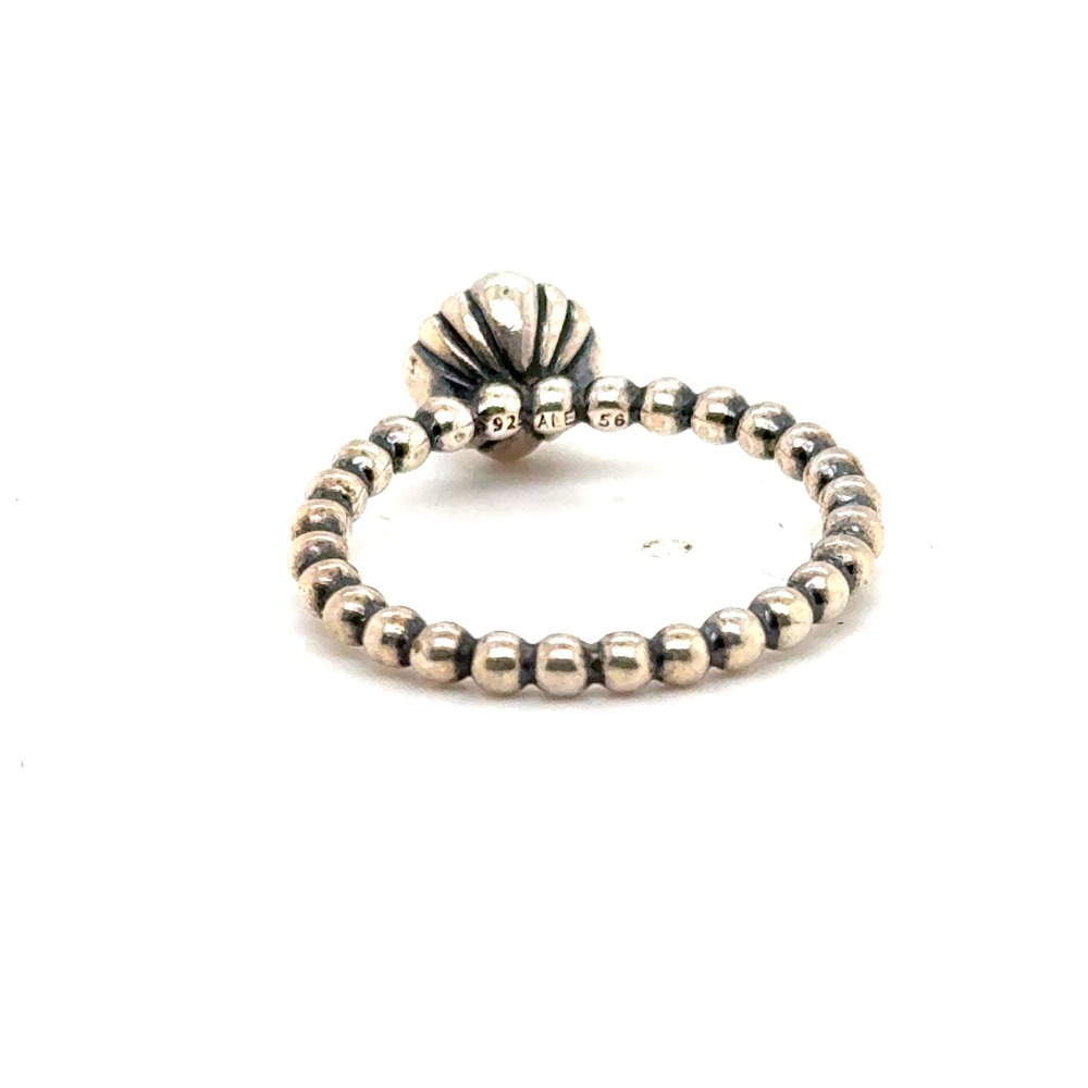 Pandora Sterling Silver Purple Amethyst Beaded Bubble Ring 190854AM Size 7.5 56 - Picture 6 of 7